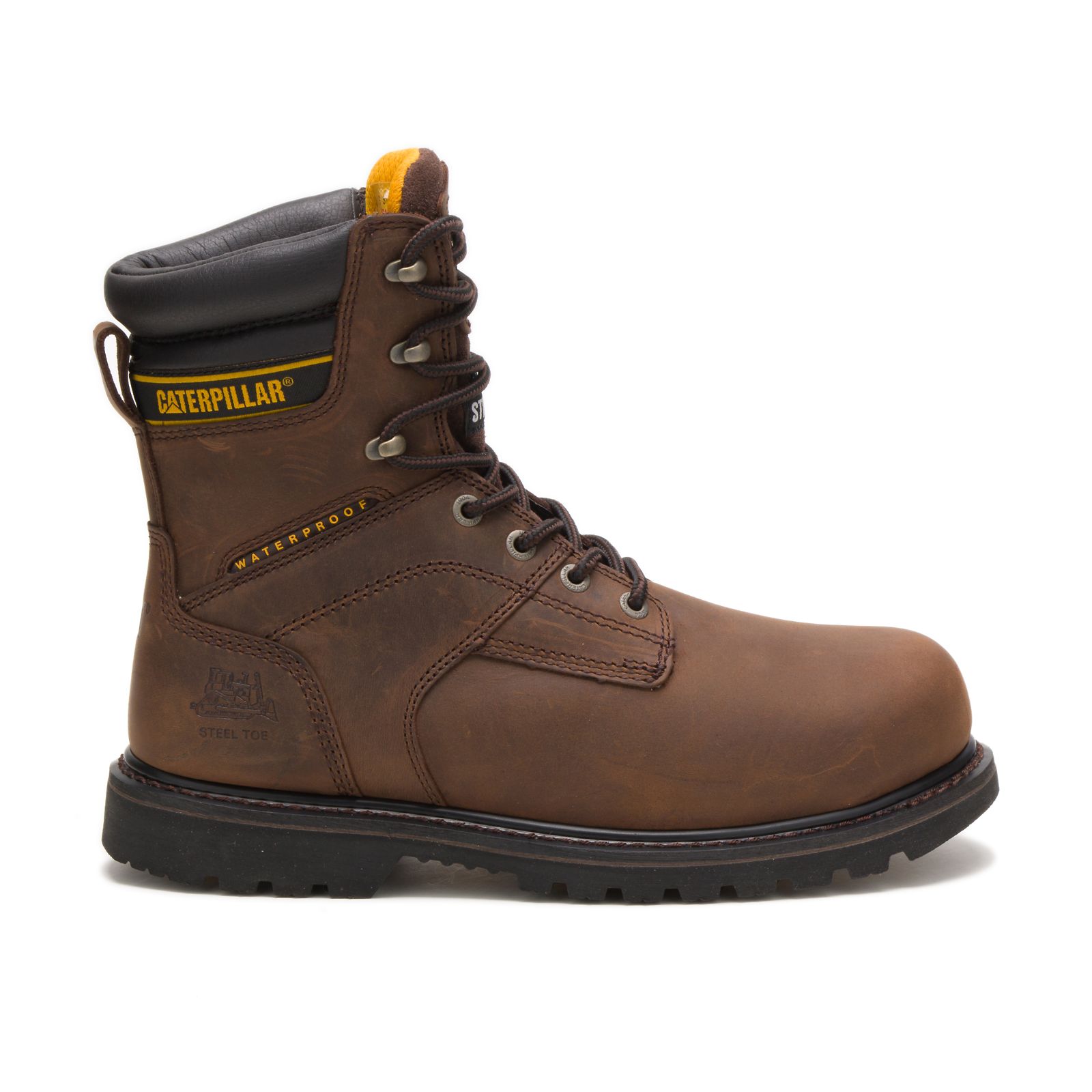 Caterpillar Men's Salvo 8" Waterproof Steel Toe Thinsulate™ Steel Toe Boots Dark Brown p89785